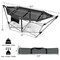 Outdoor Folding Hammock Bed with Breathable Fabric Metal Frame and Side Pocket Storage
